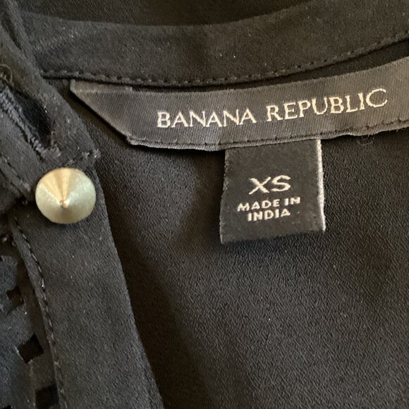 Banana Republic Womens Top Size XS Xsmall Black Sheer Mesh Long Sleeve‎ - Picture 7 of 7